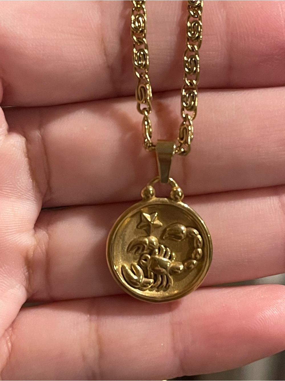 Gold Zodiac Scorpio Pendant Necklace